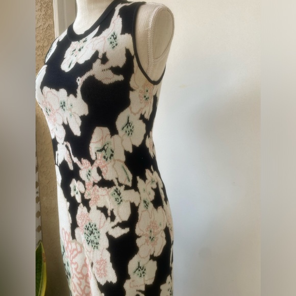 rachel rachel roy floral sweater dress fine woven wiggle body con midi dress xs - Picture 3 of 12